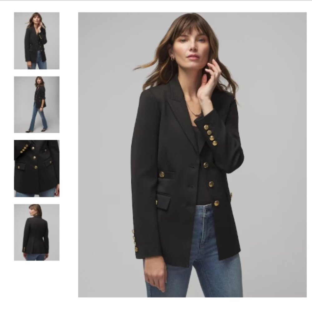 NWT | White House Black Market 3-Button Fashion Blazer | Black | 12 - Picture 2 of 12